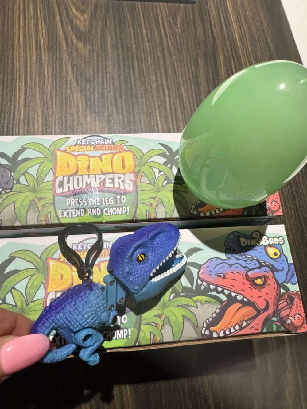 Dino Chompers Blue Dinosaur Keychain - Reptile Pet Toy Accessory